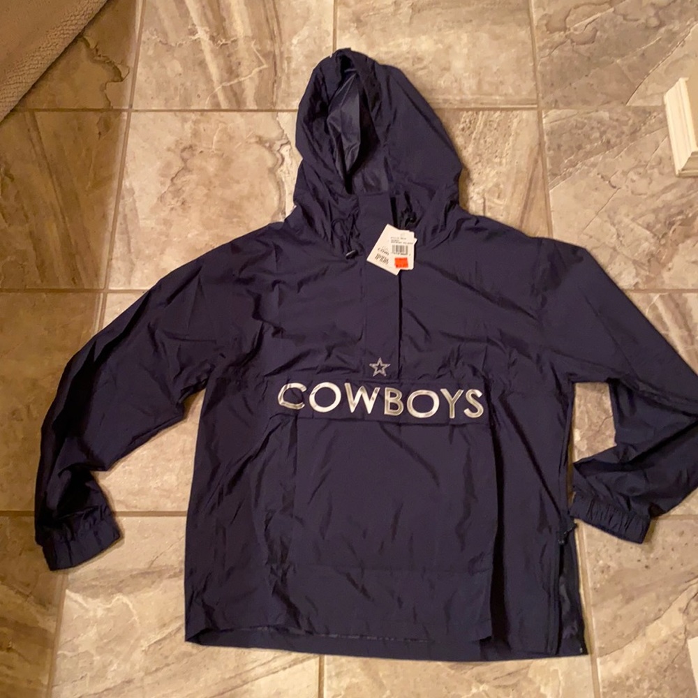 Pink BNWT  Dallas cowboys wind pullover size small navy